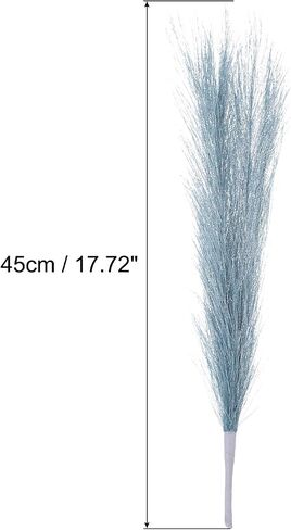 MECCANIXITY 1Pcs Faux Pampas Grass Small 45cm/17.7" Fake Fluffy Pampas Grass 7 Branches Artificial Vase Filler for Home Office Vase Wedding Decoration Champagne in Saudi Arabia