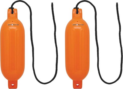 Extreme Max 3006.7611 BoatTector حاجب قابل للنفخ ذو قيمة 2-حزمة - 8.5 بوصة × 27 بوصة، برتقالي نيون in Saudi Arabia