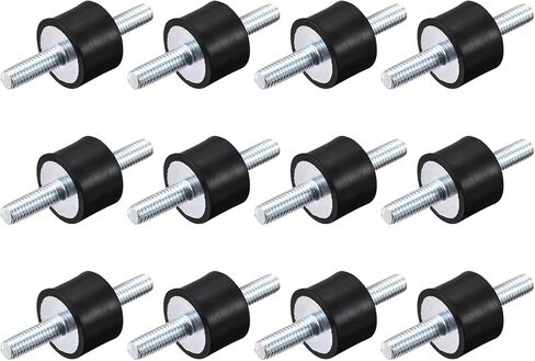 uxcell M6x18mm Rubber Mounts, 12pcs Anti Vibration Isolator Studs Shock Absorber Male for Air Compressors, Garage Motor, Diesel Engines, 20x25mm in Saudi Arabia