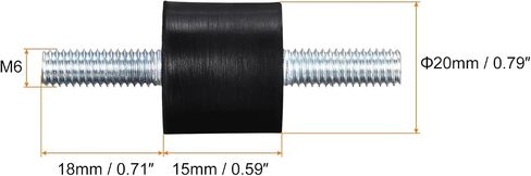 uxcell M6x18mm Rubber Mounts, 12pcs Anti Vibration Isolator Studs Shock Absorber Male for Air Compressors, Garage Motor, Diesel Engines, 20x25mm in Saudi Arabia