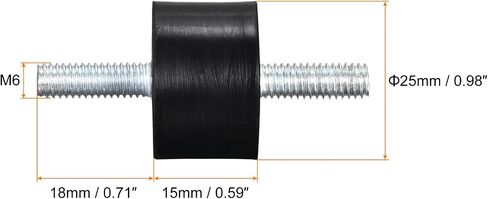 حوامل مطاطية uxcell M6x18mm، 12 قطعة من مسامير عازلة للاهتزاز ممتصة للصدمات لضواغط الهواء، محرك المرآب، محركات الديزل، 20 × 25 مم in Saudi Arabia
