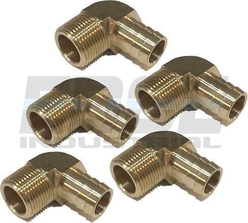 3/4" Hose ID to 3/4" Male NPT MNPT 90 Degree Brass Elbow Fitting Fuel / AIR / Water / Oil / Gas / WOG (Qty 25) in Kuwait