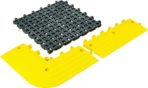 ErgoDeck Anti-Fatigue Ramp - Yellow, Pack of 10. 6" W x 18" L x 7/8" Thickness. PVC Vinyl. Positive Interlocking System. Wet or Dry Applications (560.78x6x18YL-CS10) in Saudi Arabia