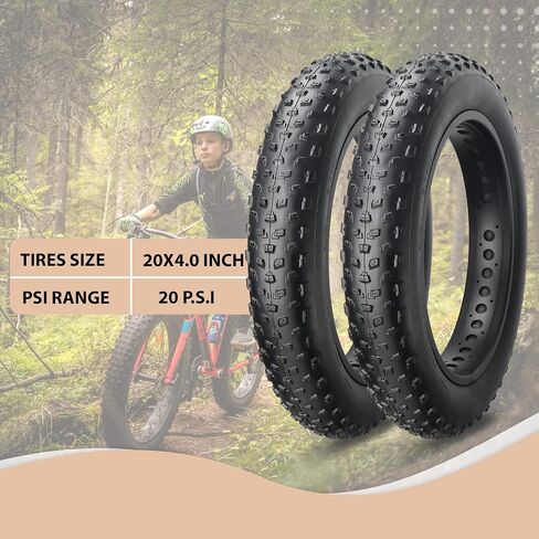 MOHEGIA Fat Tire,20x4.0 inch Fat Bike Tire,60TPI High-Performance and All-Terrain Folding Replacement MTB Bicycle Tire with Street or Trail Riding in Saudi Arabia