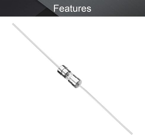 Fielect 10Pcs Glass Tube Fuses Axial with Lead Wire Slow-Blow 3.6x10mm 2.5A 250V Time Delay Fuses for Replacing or Repairing Many Home Electronics (T2.5A) in Saudi Arabia