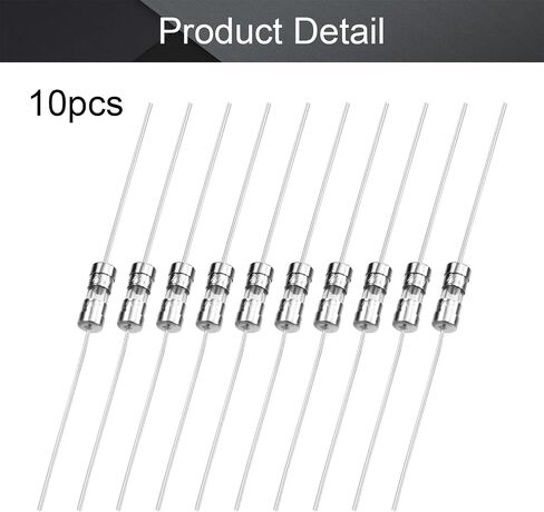 Fielect 10Pcs Glass Tube Fuses Axial with Lead Wire Slow-Blow 3.6x10mm 2.5A 250V Time Delay Fuses for Replacing or Repairing Many Home Electronics (T2.5A) in Saudi Arabia