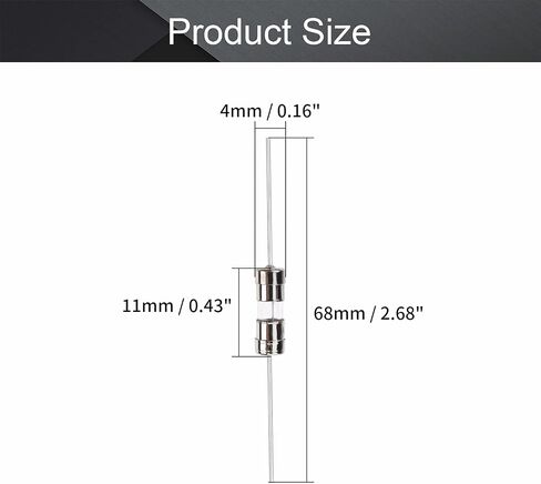 Fielect 10Pcs Glass Tube Fuses Axial with Lead Wire Slow-Blow 3.6x10mm 2.5A 250V Time Delay Fuses for Replacing or Repairing Many Home Electronics (T2.5A) in Saudi Arabia
