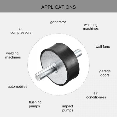 uxcell Rubber Mounts 2pcs M6x18mm Male Vibration Isolator Shock Absorber D20mmxH10mm in Saudi Arabia