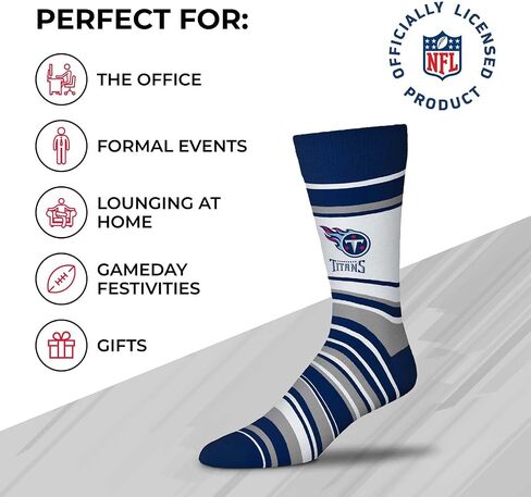 For Bare Feet NFL Adult Striped Dress Socks - Premium Quality - Machine Washable - Perfect for Game Day and Everyday Wear in Saudi Arabia