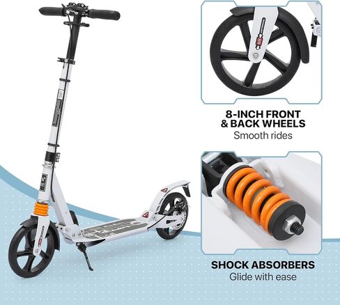 MADOG Kick Scooter for Kids Ages 6-12, Adjustable Height Handlebar and 8" Big Wheel Scooter for Stability in Kuwait
