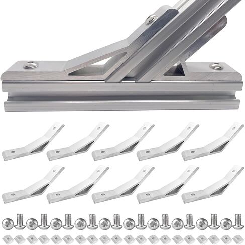 10 Set Silver 45 Degree/135 Degree Angle 1010 Series Aluminum Extrusion Profile Accessories，Aluminum Corner Brackets Profile with Mounting Screws and Nuts (45 Degree Angle Brackets) in Saudi Arabia