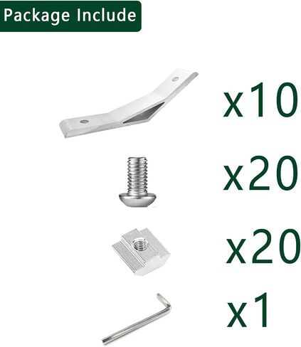 10 Set Silver 45 Degree/135 Degree Angle 1010 Series Aluminum Extrusion Profile Accessories，Aluminum Corner Brackets Profile with Mounting Screws and Nuts (45 Degree Angle Brackets) in Saudi Arabia