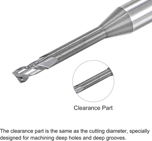 uxcell Square Nose End Mill, 1.5mm Solid Carbide Long Reach CNC Router Bits 2 Flutes Milling Cutter with Extended Neck, 18mm Cutting Length 4mm Shank in Saudi Arabia