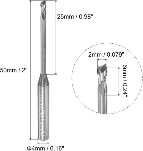uxcell Square Nose End Mill, 1.5mm Solid Carbide Long Reach CNC Router Bits 2 Flutes Milling Cutter with Extended Neck, 18mm Cutting Length 4mm Shank in Saudi Arabia