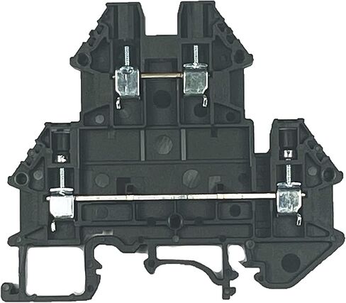 ICI Dinkle DKK2.5N-BK 20 Pieces Two Tier DIN Rail Terminal Block Black Color Screw Type Press-fit Jumper Style UL 12-22AWG, 20A, 600V Two-Tier in Saudi Arabia
