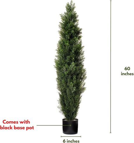 Two 3 Foot Outdoor Artificial Cedar Trees Potted Plants in Saudi Arabia