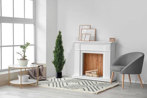 Two 3 Foot Outdoor Artificial Cedar Trees Potted Plants in Saudi Arabia
