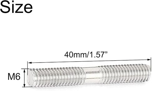 مسمار ملولب ذو نهاية مزدوجة M8x80mm، مسمار لولبي مزدوج من الفولاذ المقاوم للصدأ 304، 8 قطع in Saudi Arabia