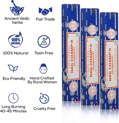 Satya Lavender Incense Sticks, Satya Bng (Bangalore) Insenses 15gmx12 pack with Raajsee Incense holder Bundle, Satya Nagchampa Natural Incense in Kuwait