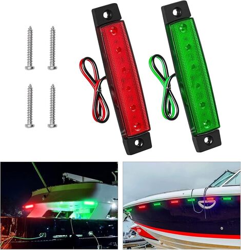 2 حزمة (أحمر وأخضر) أضواء الملاحة للقوارب DC 12V، أضواء صارمة للقوارب، أضواء شريط LED البحرية لأضواء القوارب القوس والستيرن، أضواء الملاحة للقوارب بقيادة، أضواء الكاياك in Kuwait