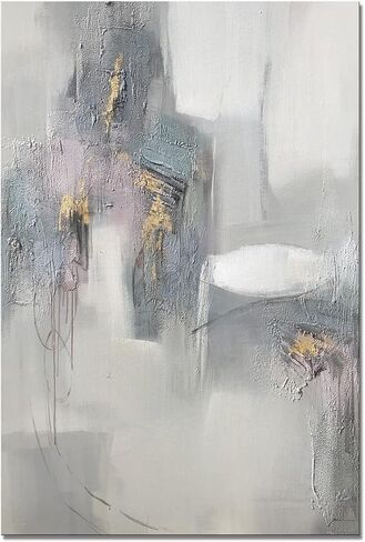 MYBEAUTYWALLA Abstract Blue Canvas Wall Art - Modern Vertical Oil Paintings with Textured - Contemporary Artwork for Hallway Living Room Bedroom Decor in Saudi Arabia