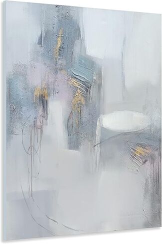 MYBEAUTYWALLA Abstract Blue Canvas Wall Art - Modern Vertical Oil Paintings with Textured - Contemporary Artwork for Hallway Living Room Bedroom Decor in Saudi Arabia