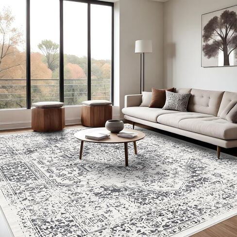 Retro 5x7 Area Rug - Vintage Washable Rug for Living Room with Non-Slip Low-Pile Traditional Medallion Rugs with Stain Resistant Foldable Accent Distressed Rug Indoor Thin Rug in Saudi Arabia