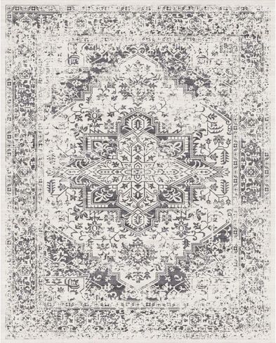 Retro 5x7 Area Rug - Vintage Washable Rug for Living Room with Non-Slip Low-Pile Traditional Medallion Rugs with Stain Resistant Foldable Accent Distressed Rug Indoor Thin Rug in Saudi Arabia