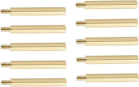 مسامير فاصل خيط ذكر إلى أنثى نحاسية سداسية المواجهة M3 × 10 مم + عمود PCB 6 مم للطائرة بدون طيار كوادكوبتر والكمبيوتر ولوحة الدوائر، عبوة من 20 قطعة، ذهبي in Kuwait