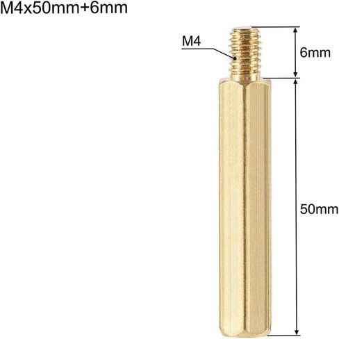 مسامير فاصل خيط ذكر إلى أنثى نحاسية سداسية المواجهة M3 × 10 مم + عمود PCB 6 مم للطائرة بدون طيار كوادكوبتر والكمبيوتر ولوحة الدوائر، عبوة من 20 قطعة، ذهبي in Kuwait