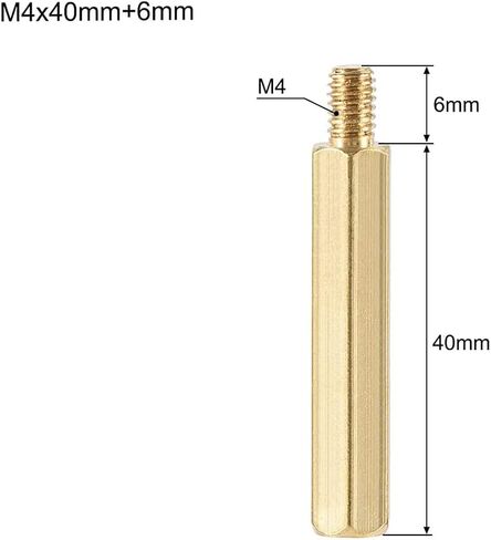 مسامير فاصل خيط ذكر إلى أنثى نحاسية سداسية المواجهة M3 × 10 مم + عمود PCB 6 مم للطائرة بدون طيار كوادكوبتر والكمبيوتر ولوحة الدوائر، عبوة من 20 قطعة، ذهبي in Kuwait