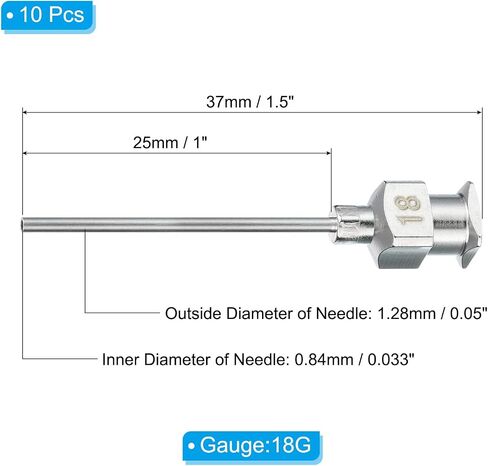 PATIKIL Blunt Tip Dispensing Needle 24G, 10 Pcs 1 Inch Stainless Steel Liquid Dispenser Needles with Lure Lock for Refilling Liquid Inks Adhesives Glue in Saudi Arabia