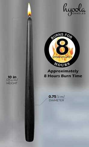 Hyoola Tall Taper Candles - 10 Inch White Unscented Dripless Taper Candles - 8 Hour Burn Time - 4 Pack in Saudi Arabia