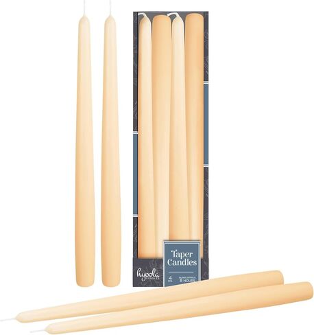 Hyoola Tall Taper Candles - 10 Inch White Unscented Dripless Taper Candles - 8 Hour Burn Time - 4 Pack in Saudi Arabia