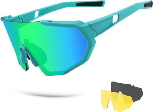 BangLong Cycling Polarized Sports Sunglasses for Men Women with 3 Interchangeable Lens Sports Golf Baseball Running Glasses in Saudi Arabia
