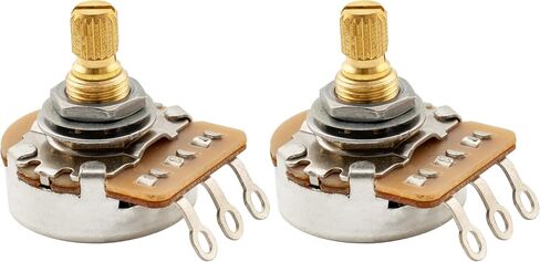 Musiclily Pro HD A1M Full Brass Metric Coarse 18-Spline Split Shaft Pots Audio Taper Potentiometers for Electric Guitar Bass (Set of 2) in Saudi Arabia