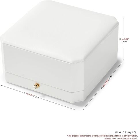 Oirlv Premium Leather Ring Box White Ring Gift Case Microfiber Interior Jewelry Gift Box in Saudi Arabia
