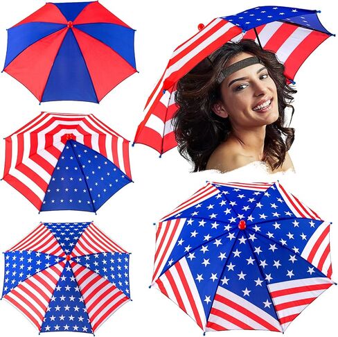 Amylove 4 Pack Umbrella Hat Colorful Head Umbrella for Adults Umbrella Caps for Summer Hiking Camping Beach Sun Protection in Saudi Arabia