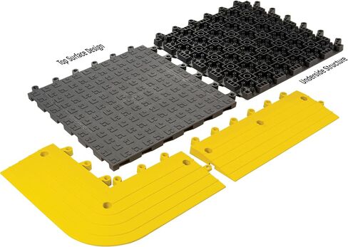 ErgoDeck Anti-Fatigue Ramp - Yellow, Pack of 10. 6" W x 18" L x 7/8" Thickness. PVC Vinyl. Positive Interlocking System. Wet or Dry Applications (560.78x6x18YL-CS10) in Saudi Arabia