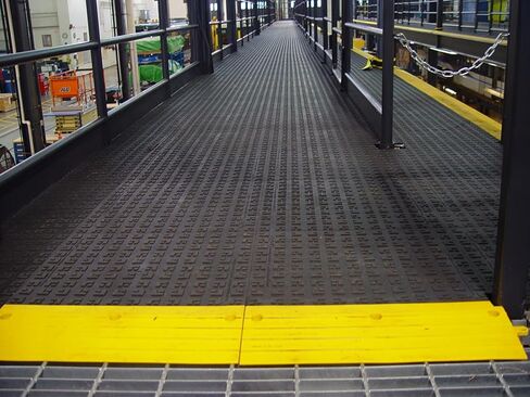 ErgoDeck Anti-Fatigue Ramp - Yellow, Pack of 10. 6" W x 18" L x 7/8" Thickness. PVC Vinyl. Positive Interlocking System. Wet or Dry Applications (560.78x6x18YL-CS10) in Saudi Arabia