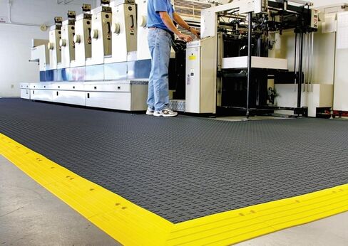 ErgoDeck Anti-Fatigue Ramp - Yellow, Pack of 10. 6" W x 18" L x 7/8" Thickness. PVC Vinyl. Positive Interlocking System. Wet or Dry Applications (560.78x6x18YL-CS10) in Saudi Arabia