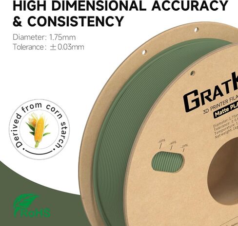 Matte PLA Filament, 3D Printer Filament 1.75mm, +/-0.03mm, Cardboard Spool 1kg/2.2lbs, PLA Matte Black in Saudi Arabia