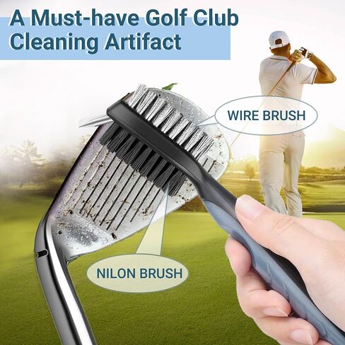 مجموعة أدوات تنظيف نادي الجولف، فرشاة نادي الجولف ومنظف مبراة أخدود نادي الجولف لأخاديد U وV، مجموعة أدوات تنظيف الجولف التي يجب اقتناؤها لجميع مكاوي الجولف، يمكن ربطها بسهولة بحقيبة الجولف in Kuwait