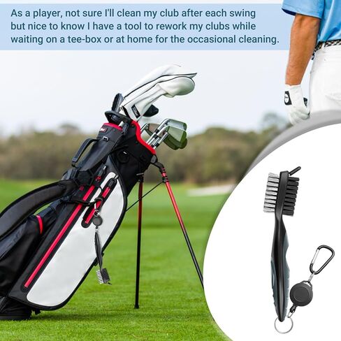 مجموعة أدوات تنظيف نادي الجولف، فرشاة نادي الجولف ومنظف مبراة أخدود نادي الجولف لأخاديد U وV، مجموعة أدوات تنظيف الجولف التي يجب اقتناؤها لجميع مكاوي الجولف، يمكن ربطها بسهولة بحقيبة الجولف in Kuwait