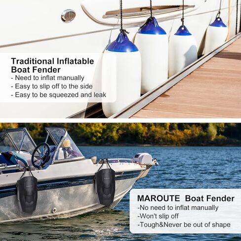 Boat Fenders 2 Packs Boat Bumpers for Docking with Ropes,Upgraded Boat Fenders Bumpers Fit for Bass Boat and Jon Boat,Dock,etc in Saudi Arabia
