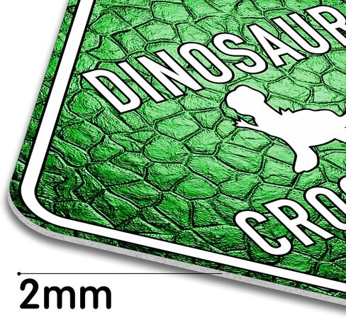 Dinosaur Room Decor for Boys & Girls 14" x 14" - Dinosaur Crossing Funny Sign for Dorm, Bedroom, Classroom in Saudi Arabia