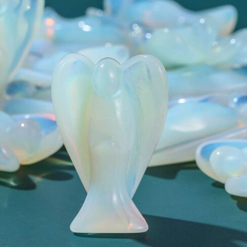 Rose Quartz Crystal Angel Figurine Peace Angel Statue Angel Healing Statue Pocket Guardian Healing Stone 2 Inches(50mm)(Rose Quartz) in Saudi Arabia