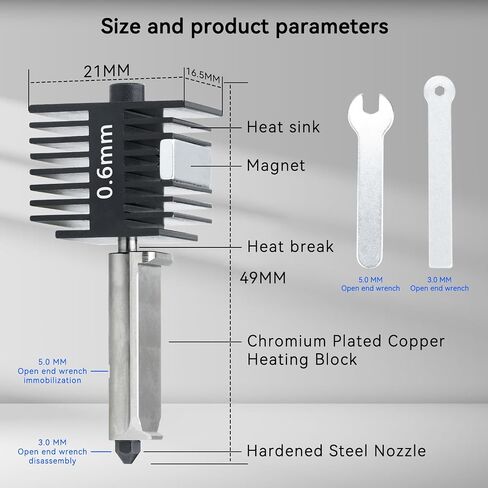 Upgrade A1 Hotend Print Head High Temperature Hardened Steel Nozzle Hot End w/ 2X Silicone Cover Sock Compatible with BambuLab A1, A1 Mini 3D Printer Extruder Replacement Accessories (0.4mm) in Saudi Arabia