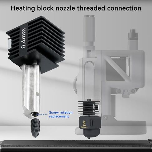 Upgrade A1 Hotend Print Head High Temperature Hardened Steel Nozzle Hot End w/ 2X Silicone Cover Sock Compatible with BambuLab A1, A1 Mini 3D Printer Extruder Replacement Accessories (0.4mm) in Saudi Arabia