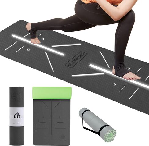 Unbeatable 6mm Thickness Yoga Mat with Alignment lines, Free Carrying Strap, Non Slip TPE surface for Women & Men for Pilates, Fitness, Home Exercise(AIR LITE) in Saudi Arabia